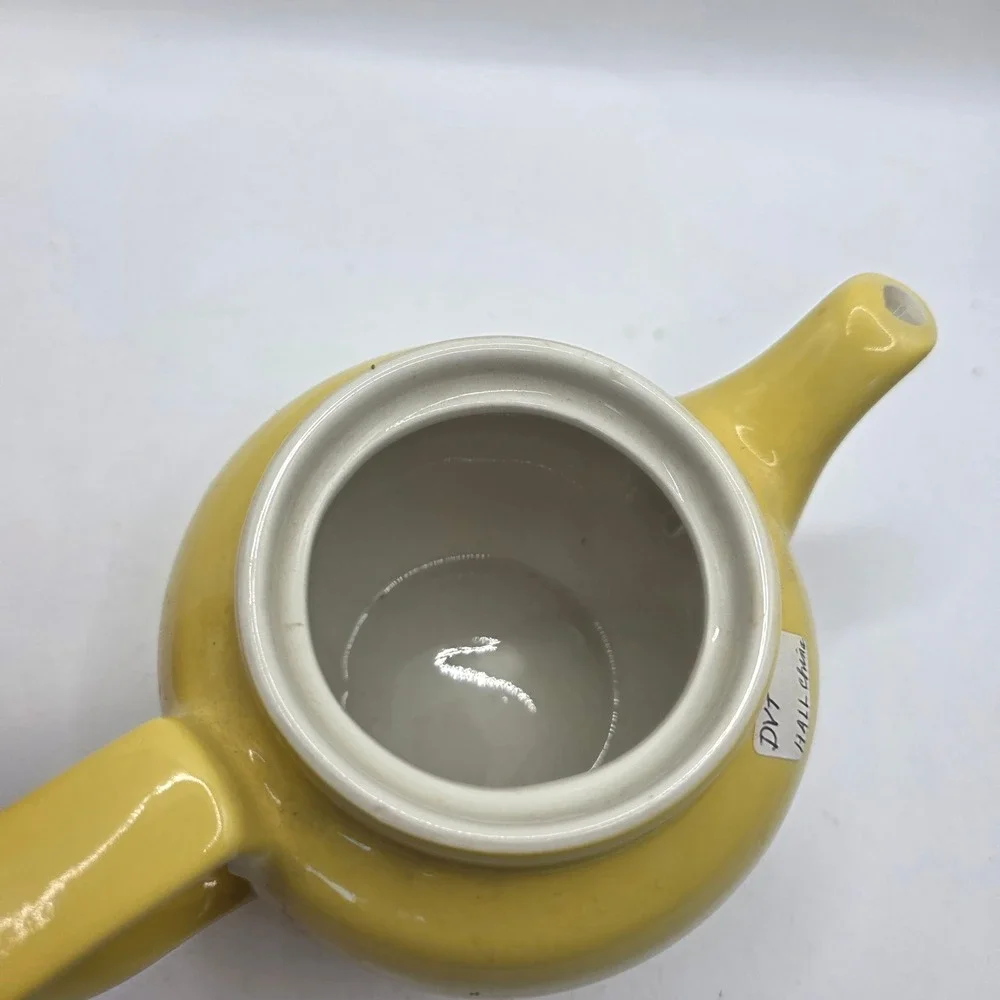 Vintage Hall China Yellow Teapot Ceramic Made in USA Mid Century Tea Pot